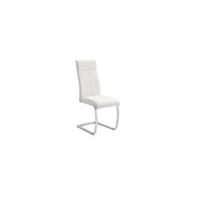 Chaise ALI PU Blanc, dimensions: H101 x L42 x P61 cm, idéal pour une salle à manger unique