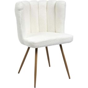 Chaise assise en tissu bouclette blanc Ariel