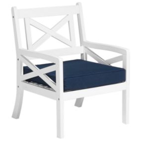 Chaise avec coussin Bois Bleu marine BALTIC