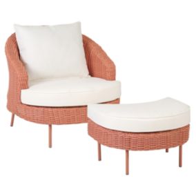 Chaise avec repose-pied Rose pêche ARCILLE