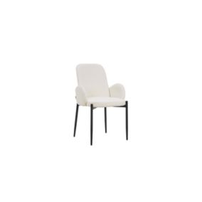 Chaise BALBOA tissu bouclé blanc, dimension H88 x L60 x P57, idéal pour votre cuisine ou salle à manger