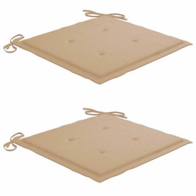 Chaise à bascule avec coussin beige Bois de teck solide vidaXL