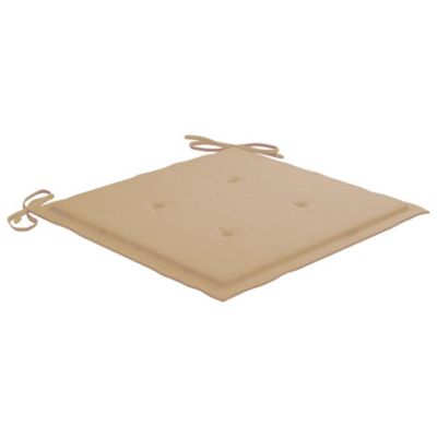 Chaise à bascule avec coussin beige Bois de teck solide vidaXL