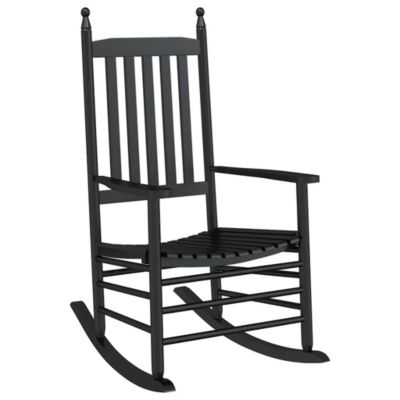 Chaise à bascule avec siège incurvé noir peuplier massif vidaXL