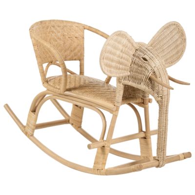 Chaise à bascule pour enfants Éléphant AMPOLLINO Rotin Naturel