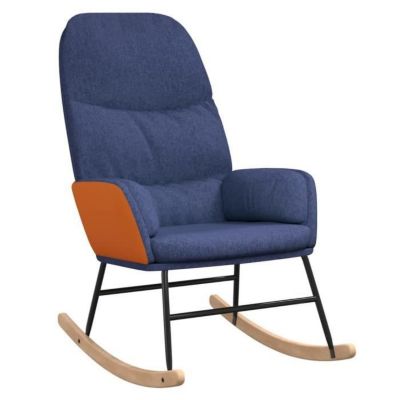 Chaise à bascule - VIDAXL - Bleu - Tissu - Similicuir - Design contemporain