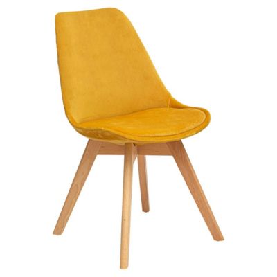 Chaise Baya - jaune ocre - velours - Atmosphera