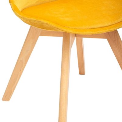 Chaise Baya - jaune ocre - velours - Atmosphera