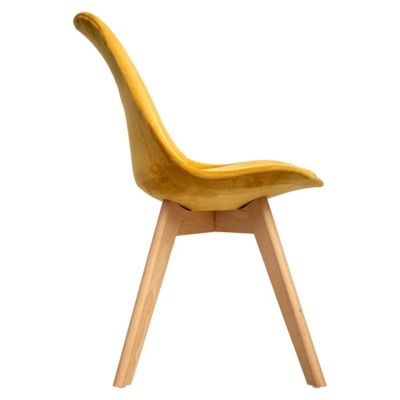 Chaise Baya - jaune ocre - velours - Atmosphera
