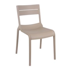 Chaise beige de terrasse en plastique  Oviala