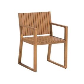 Chaise BELIANI H. 80 cm non pliable en acacia exterieur marron