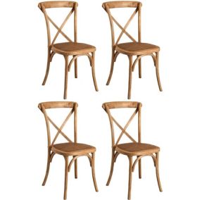 Chaise bistro en hêtre empilable Lot de 4