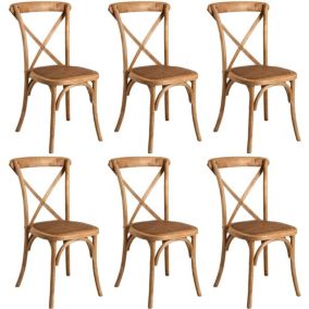 Chaise bistro en hêtre empilable Lot de 6