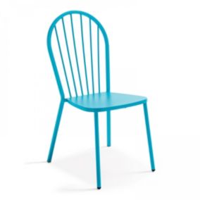 Chaise bistrot de jardin en métal bleu  Oviala