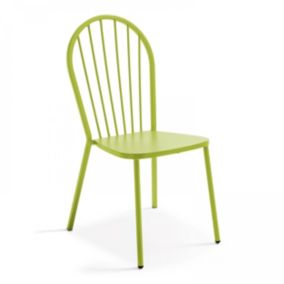 Chaise bistrot de jardin en métal vert  Oviala