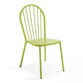 Chaise bistrot en métal vert   Oviala