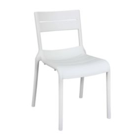 Chaise blanche de terrasse en plastique  Oviala