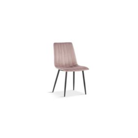 Chaise BRUCE Velours Rose, dimensions: H86 x L45 x P55 cm, idéal pour une salle à manger design et moderne