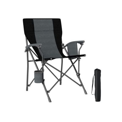 Chaise camping, pliante avec porte gobelet capacité 160 kg, Noir