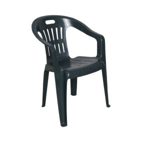 Chaise d'extérieur Bisceglie, Siège de jardin, Chaise pour table à manger, Fauteuil d'extérieur, 56x55h78 cm, Vert