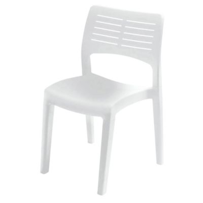 Chaise d'extérieur Dantonin, siège de jardin, chaise pour table à manger, fauteuil d'extérieur, 50x51h82 Cm, blanc