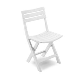 Chaise d'extérieur Danzivin, Siège de jardin pliant, Chaise pour table à manger, Fauteuil d'extérieur, 44x41h78 cm, Blanc