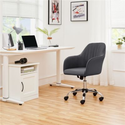 Chaise d'ordinateur Chaise de bureau rotative en velours pour la maison Yaheetetch