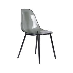 Chaise Dabdalhad, Fauteuil PET, Chaise de salle à manger ergonomique, Siège de réunion, 53x46h81 cm, Fumé