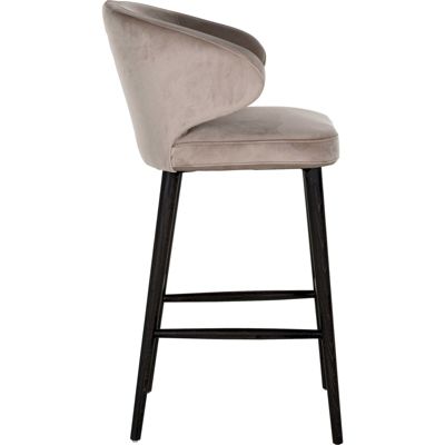 Chaise de bar Indigo 62 x 62 x 106 cm Taupe et pieds noirs et or