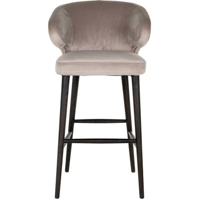 Chaise de bar Indigo 62 x 62 x 106 cm Taupe et pieds noirs et or