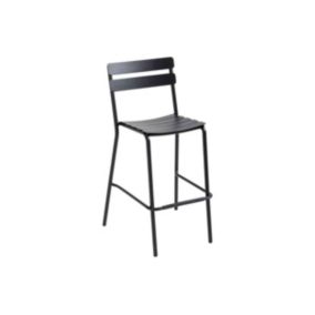 Chaise de bar oviala en aluminium 110 cm noir non exterieur
