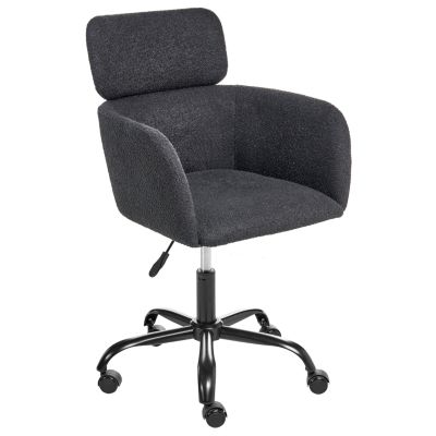 Chaise de bureau ALENA Bouclé Noir
