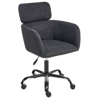 Chaise de bureau ALENA Bouclé Noir