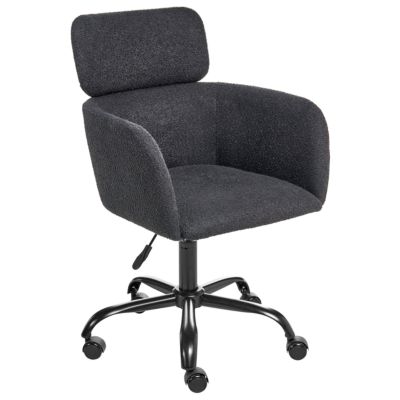 Chaise de bureau ALENA Bouclé Noir