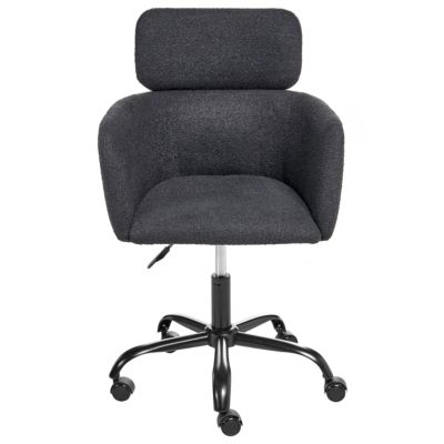 Chaise de bureau ALENA Bouclé Noir