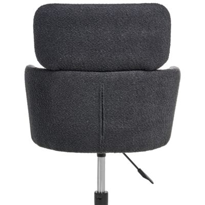 Chaise de bureau ALENA Bouclé Noir