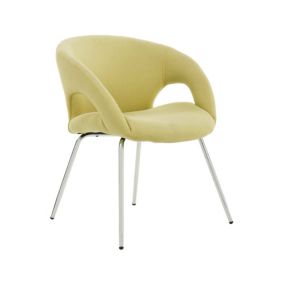 Chaise de bureau Bathurst, Chaise d'attente avec accoudoirs pour le bureau, Chaise d'attente ergonomique, 58x59h72 cm, Jaune