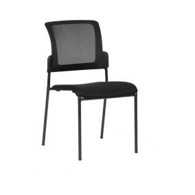 Chaise de bureau Boulder, Chaise de salle d'attente de bureau rembourrée, Chaise d'attente ergonomique, 58x47h87 cm, Noir