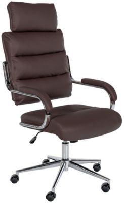 Chaise de bureau Campo similicuir, réglable hauteur, pivotante, charge max 135 kg, avec dossier Marron