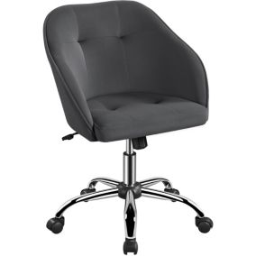 Chaise de bureau en velours avec hauteur d'assise réglable Gris