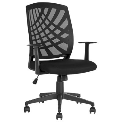 Chaise de bureau  entissu noir BONNY