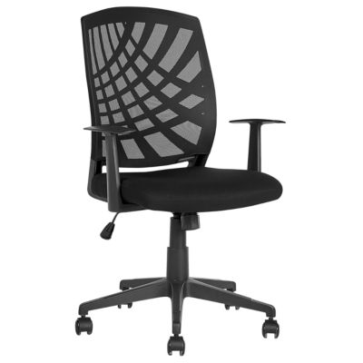 Chaise de bureau  entissu noir BONNY
