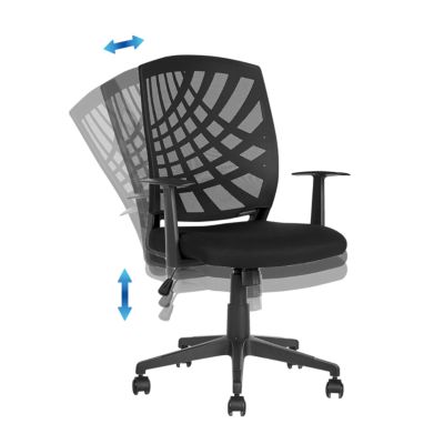 Chaise de bureau  entissu noir BONNY