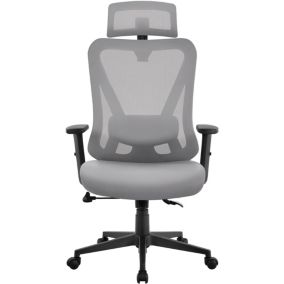 Chaise de Bureau Ergonomique en Maille Respirante Gris clair Yaheetech