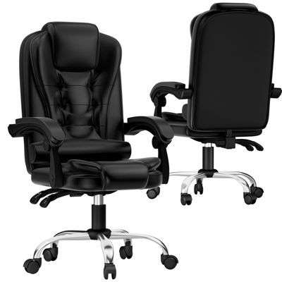 Chaise de Bureau, Fauteuil de Bureau avec grand siège, Appui-Tête et Soutien Lombaire Réglables, Hauteur Réglable,Rattantree