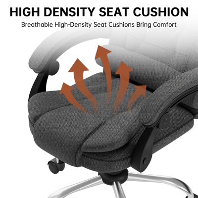 Chaise de Bureau, Fauteuil de Bureau avec grand siège, Appui-Tête et Soutien Lombaire Réglables, Hauteur Réglable,Rattantree