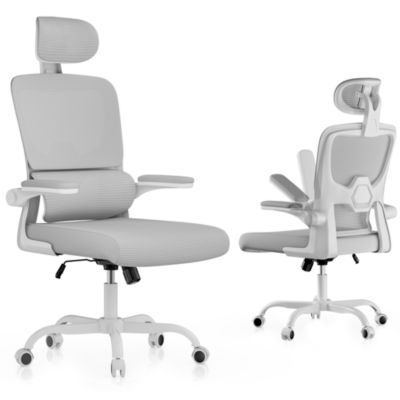 Chaise de Bureau, Fauteuil de Bureau avec Support Lombaire en C,Dossier, Appui-Tête et Soutien Lombaire Réglables, Rattantree