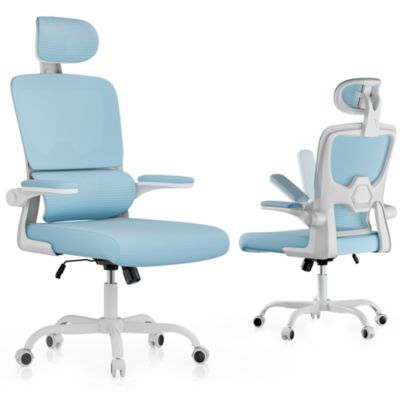 Chaise de Bureau, Fauteuil de Bureau avec Support Lombaire en C,Dossier, Appui-Tête et Soutien Lombaire Réglables, Rattantree