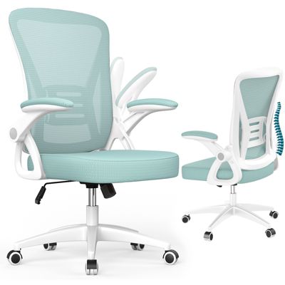 Chaise de Bureau, Fauteuil de Bureau Ergonomique, Accoudoir Réglable et Soutien Lombaire Réglables, Hauteur Réglable, Rattantree