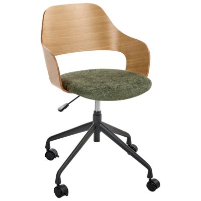 Chaise de bureau NOVATO Lin synthétique Vert